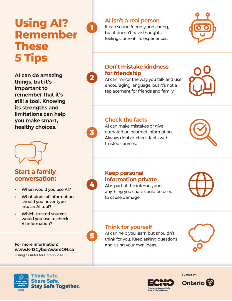 Image of infographic titled "Using AI? Remember These 5 Tips"