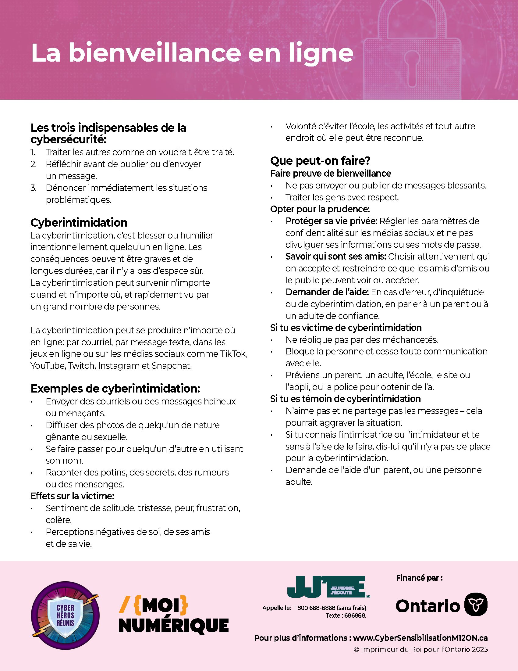 Image de la fiche d'information intitulée « La bienveillance en ligne »