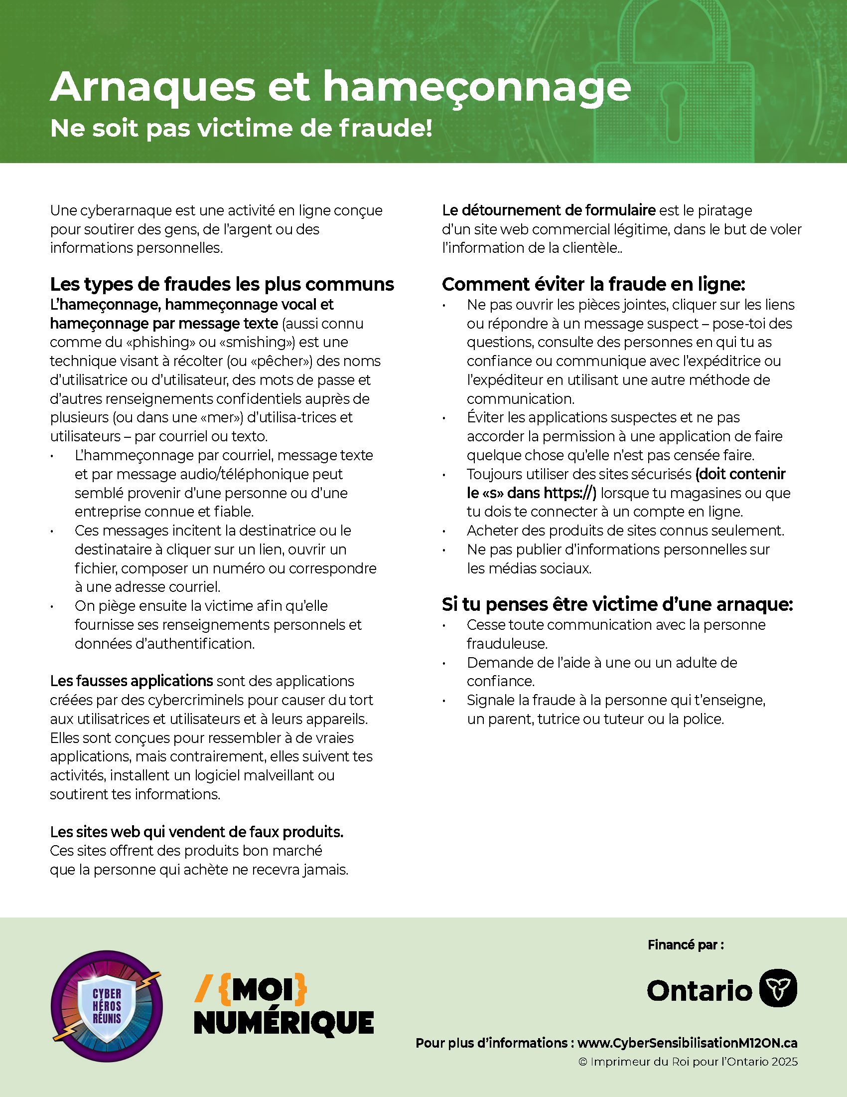 Image de la fiche d'information intitulée « Arnaques et hameçonnage »