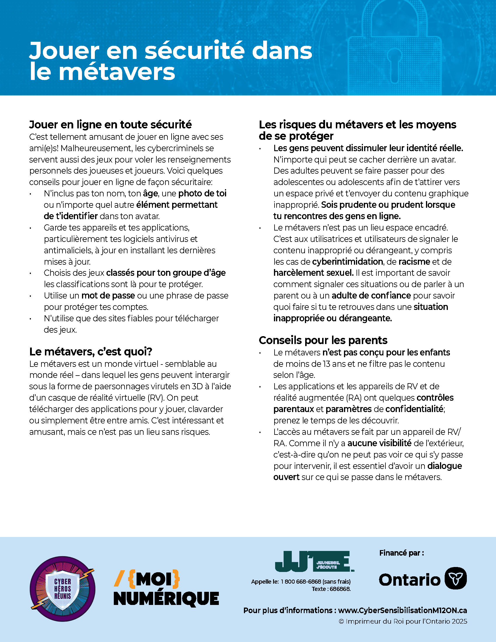 Image de la fiche d'information intitulée « Jouer en sécurité dans le métavers »