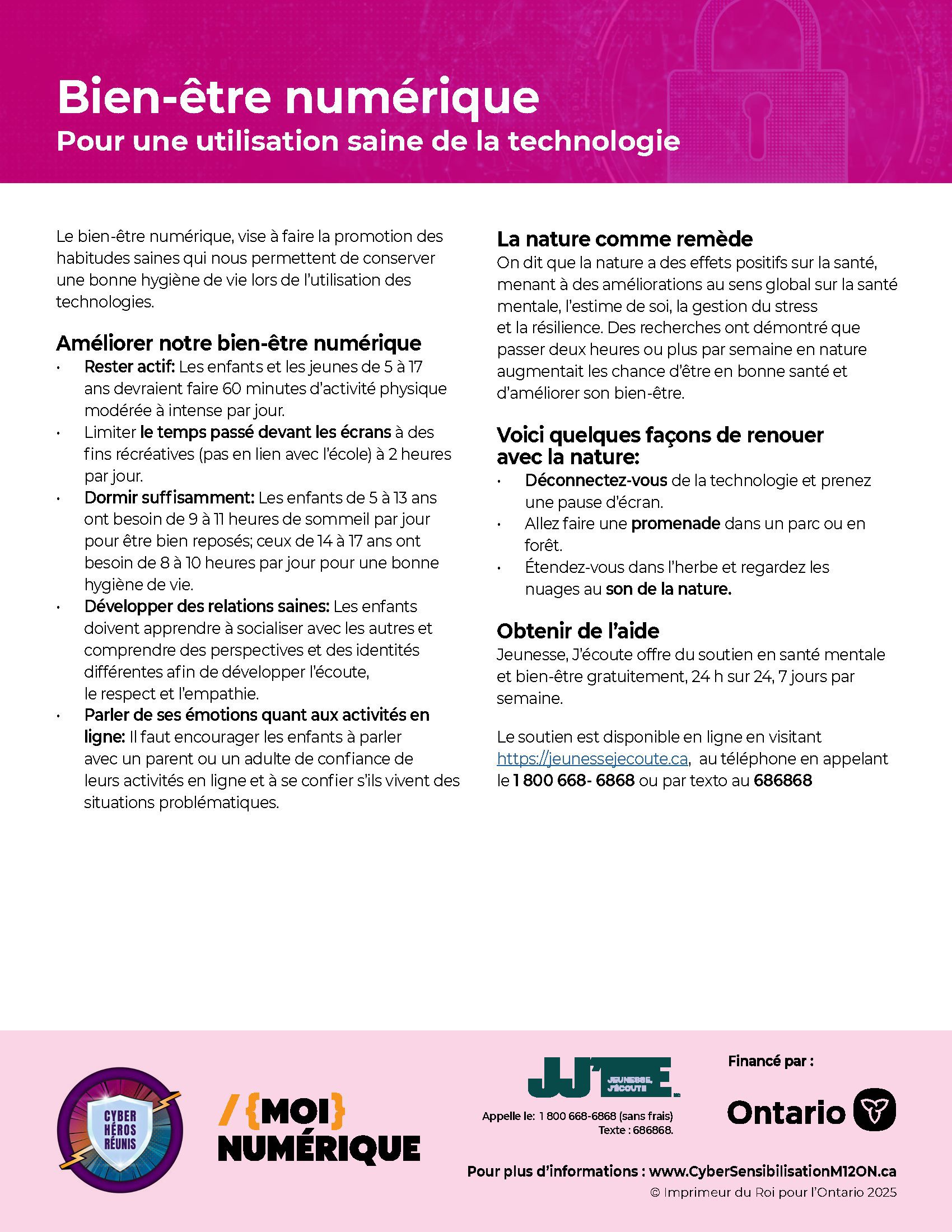 Image de la fiche d'information intitulée « Bien- être numérique »